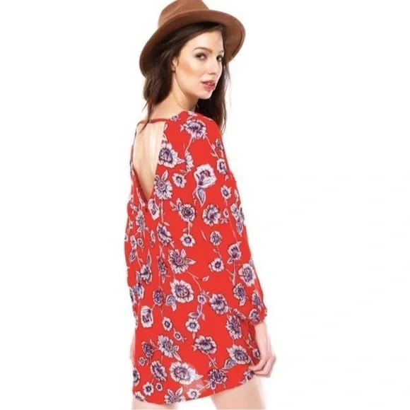 Billabong Heart Strayed Mini Floral Red Dress- Size XS - Picture 2 of 14